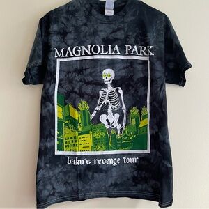Magnolia Park Official Tour T-Shirt, Skeleton Grey Tie Dye, Men’s size M